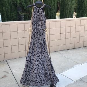 Black and silver long dress